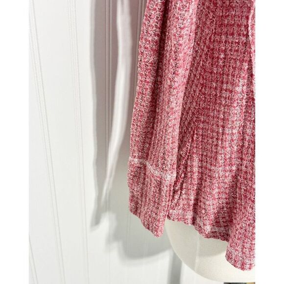 Almost Famous Knit Scoop Neck Long Sleeve Top Heather Reddish Pink Size Medium - Picture 6 of 13